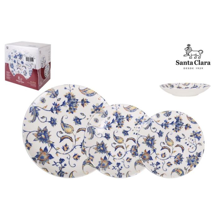 Vajilla Santa Clara Aloia 12 Piezas Porcelana 2 Vajilla Santa Clara Aloia 12 Piezas Porcelana 2