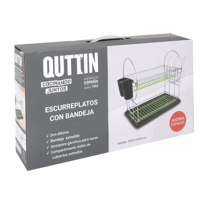 Escurreplatos con bandeja Quttin 50x23.5x33 cm (6 Unidades) 1 Escurreplatos con bandeja Quttin 50x23.5x33 cm (6 Unidades) 1