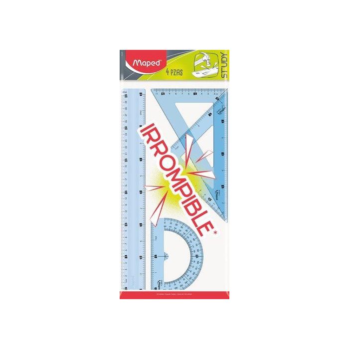 Kit 4 Reglas Study Irrompible Maped 24 unidades