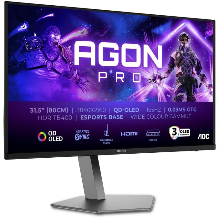 AOC AG326UD Monitor Gaming 31.5" 4K Ultra HD QD-OLED 0.03 ms 165Hz HDR DisplayHDR 400 Negro