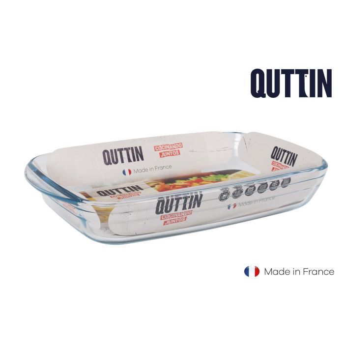 Fuente de vidrio rectangular Quttin 32.5x20 cm 2.2L (7 Unidades) Fuente de vidrio rectangular Quttin 32.5x20 cm 2.2L (7 Unidades)