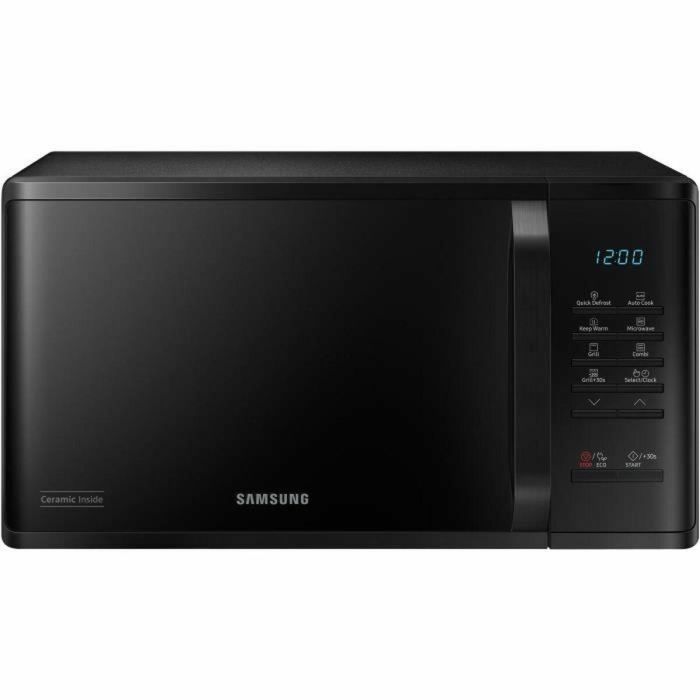 Samsung MG23K3513AK Microondas con Grill, 23L, 800W, Panel Electrónico, Cavidad Cerámica Enamel, Negro Samsung MG23K3513AK Microondas con Grill, 23L, 800W, Panel Electrónico, Cavidad Cerámica Enamel, Negro