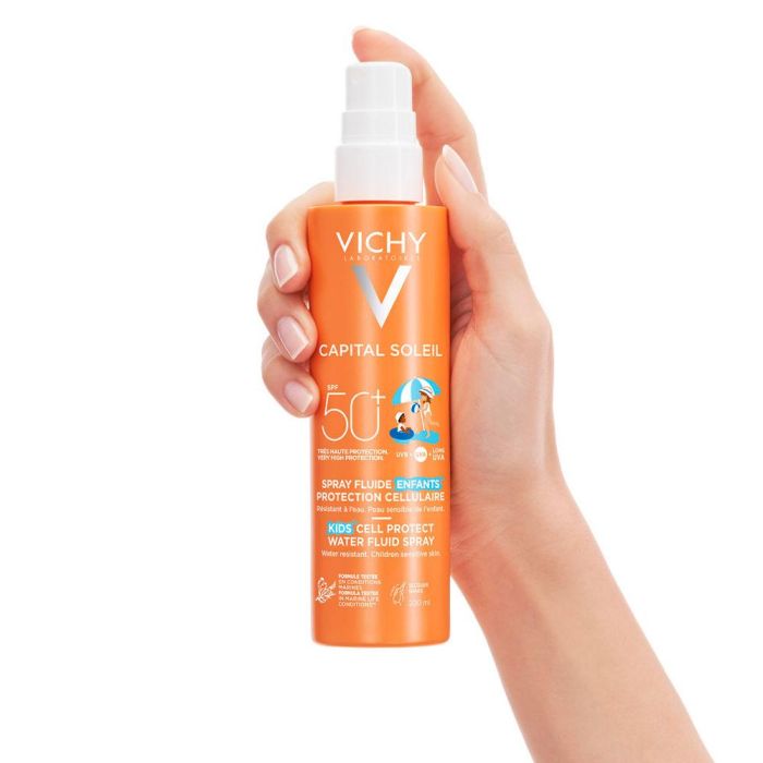 Vichy Cell Protect Spray Infantil Spf50+ con Tecnología Netlock: Protección Avanzada y Resistente para Niños con Piel Sensible 2