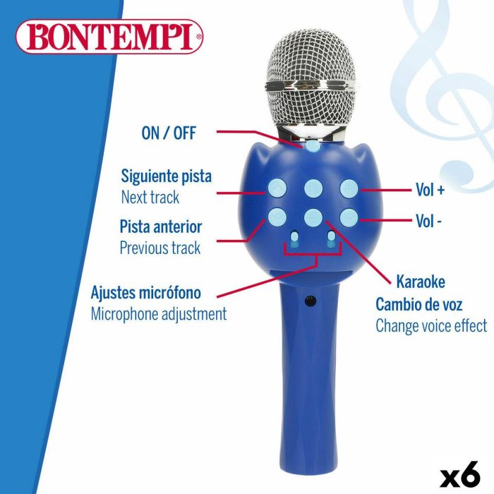 Micrófono Karaoke Bontempi 6 Unidades 10 Micrófono Karaoke Bontempi 6 Unidades 10