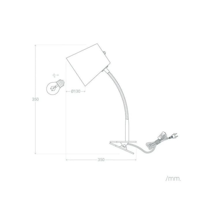 Centurion SKD-T1006 Lámpara Flexo Escritorio de Metal con Pinza. Moderna, para Lectura, Oficina, Dormitorio, Estudio, Salón. Bombilla E27 compatible. 8