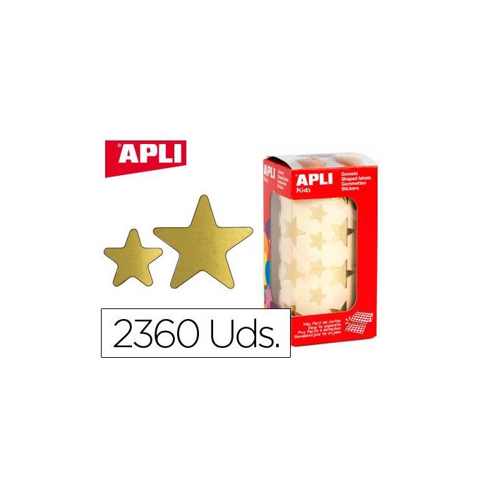 Apli Gomets Estrella 12,5 mm Y 19,5 mm Rollo Oro