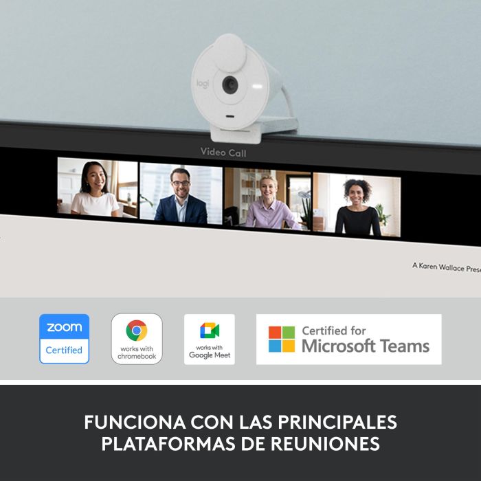 Logitech Brio 300 Webcam Blanco Crudo - 1080p/30 fps, Campo Visual 70°, Micrófono Mono, USB-C 4 Logitech Brio 300 Webcam Blanco Crudo - 1080p/30 fps, Campo Visual 70°, Micrófono Mono, USB-C 4