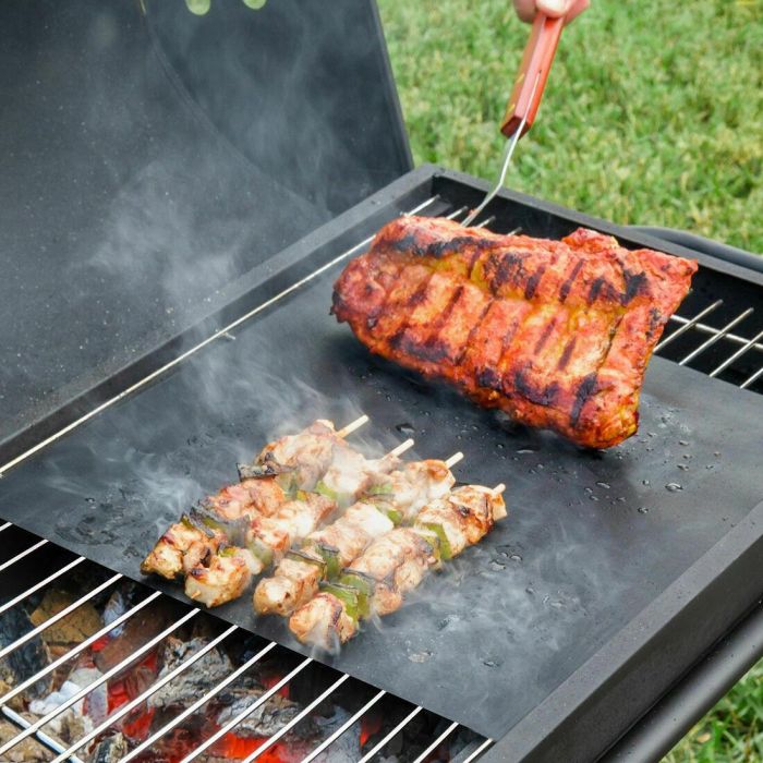 Pack Barbacoa Plegable de Acero Inoxidable para Carbón y Esterilla para Horno y Barbacoa InnovaGoods 12 Pack Barbacoa Plegable de Acero Inoxidable para Carbón y Esterilla para Horno y Barbacoa InnovaGoods 12