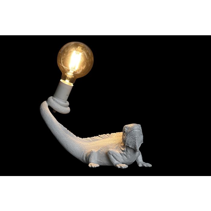DKD Home Decor Lámpara Aplique Moderno de Pared con Diseño Iguana, Resina Blanca, 31x14x22 cm, Compatible con Bombilla E27 50W 1 DKD Home Decor Lámpara Aplique Moderno de Pared con Diseño Iguana, Resina Blanca, 31x14x22 cm, Compatible con Bombilla E27 50W 1