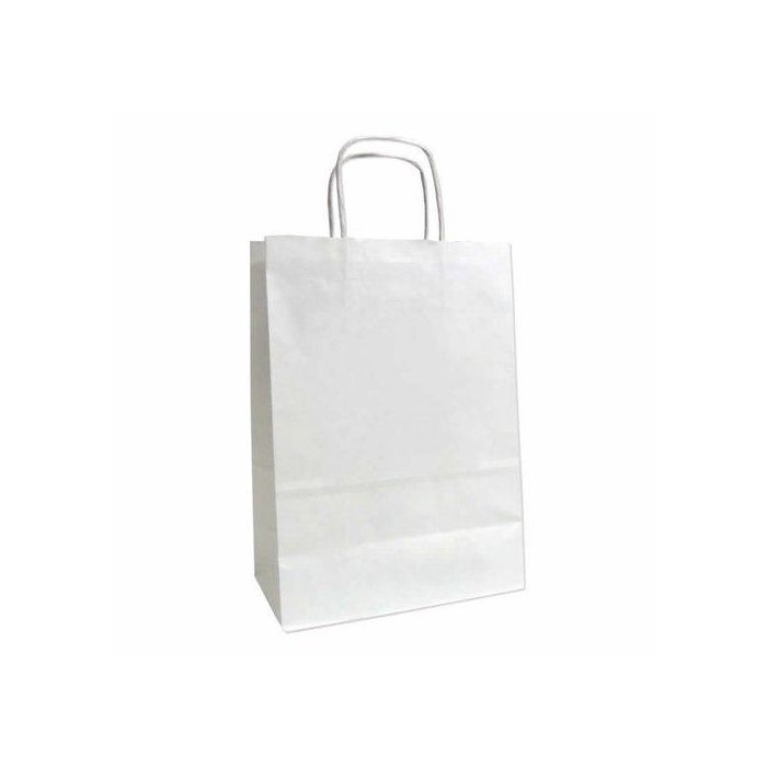 Bolsa De Papel Andina Celulosa Blanca 24X32X10 Cm Blanco Paquete De 50