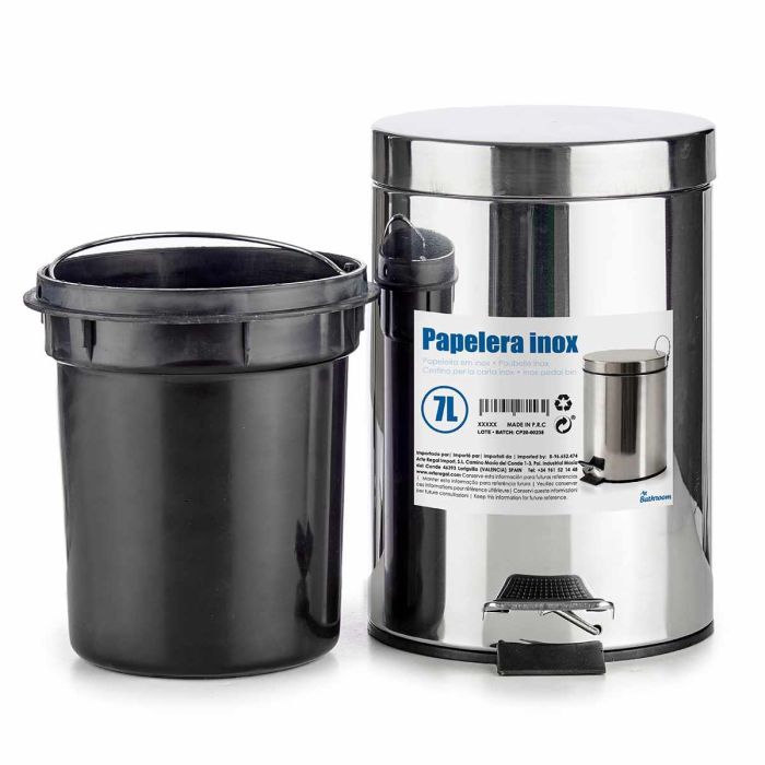 Berilo Papelera 7L Acero Inoxidable con Pedal 27x30.5x20.5 cm (4 Unidades) 4 Berilo Papelera 7L Acero Inoxidable con Pedal 27x30.5x20.5 cm (4 Unidades) 4