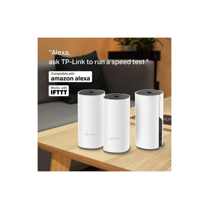 TP-Link DECO M4(3-PACK) Sistema WiFi Mesh AC1200 para Todo el Hogar. Doble Banda, 2 Puertos Gigabit Ethernet. Pack 3 Unidades. 1