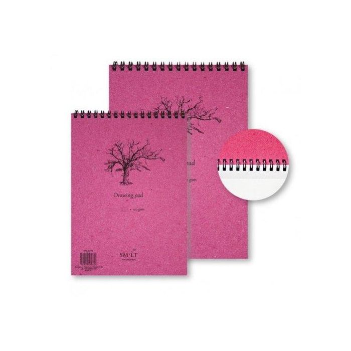 Bloc De Dibujo Smiltainis Bocetos Con Espiral Tecnicas Secas A4 120G 60H (Set de 5)