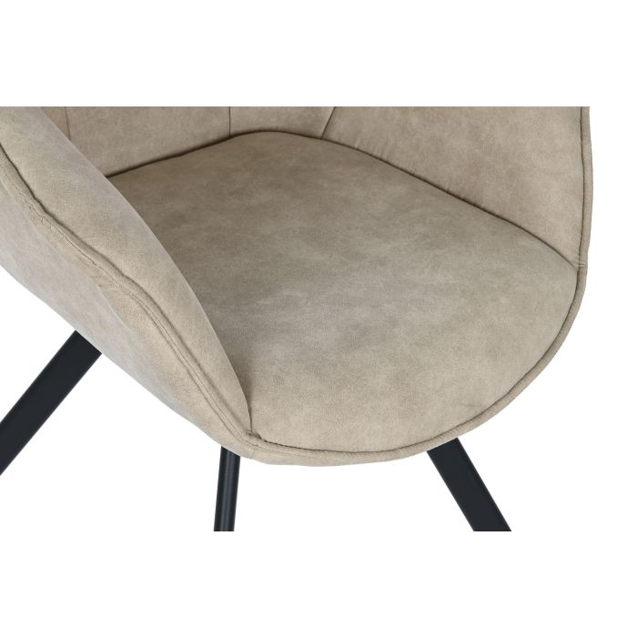 DKD Home Decor Silla Loft Beige Negro Microfibra Metal 67 x 85 x 64 cm 1