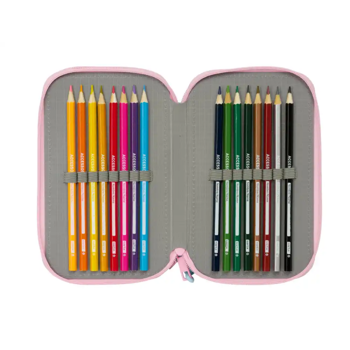 Safta Plumier escolar Glowlab kids Triple Cremallera 37 Piezas 195x125x55 mm 4