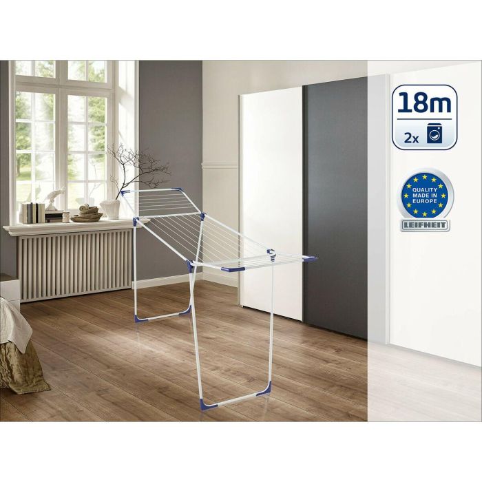 Leifheit Secadora de Ropa Independiente CLASSIC Solid 180 - 18 m de tendido, para 1-2 cargas, plegable y 4 colgadores 2