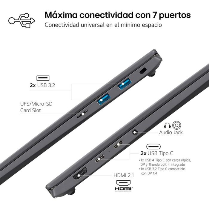 LG Portátil 16Z90T-G.AD88B Intel Core Ultra 7-255H / 32GB RAM / 1TB SSD / 16" WQXGA IPS Antirreflejos / Windows 11 LG Portátil 16Z90T-G.AD88B Intel Core Ultra 7-255H / 32GB RAM / 1TB SSD / 16" WQXGA IPS Antirreflejos / Windows 11