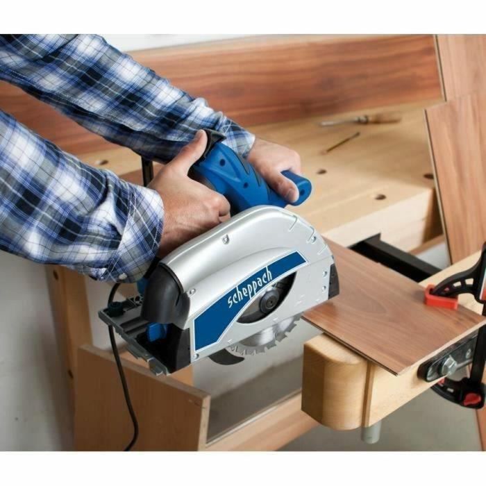 Scheppach PL55 Sierra de Inmersión 1200W, altura de corte 55mm, disco Ø160mm 24 dientes, incluye 2 rieles 700mm, conector y antivuelco 21