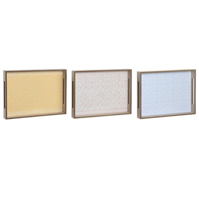 Bandeja Shabby DKD Home Decor Rosa Azul 30 x 5 x 40 cm (3 Unidades) 2 Bandeja Shabby DKD Home Decor Rosa Azul 30 x 5 x 40 cm (3 Unidades) 2