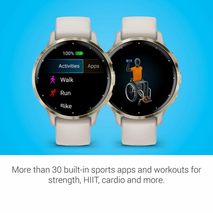 Garmin AAAAL87491 Reloj inteligente con GPS Venu 3S, 30,4 mm (1,2"), acero dorado suave, caja marfil, correa silicona marfil 4