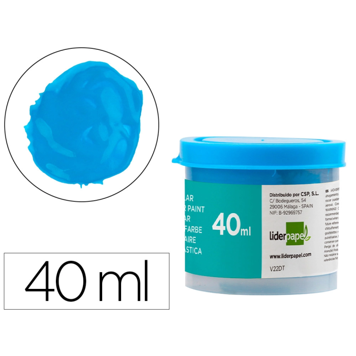 Liderpapel Tempera Escolar Azul Cian 40ml 0 Liderpapel Tempera Escolar Azul Cian 40ml 0