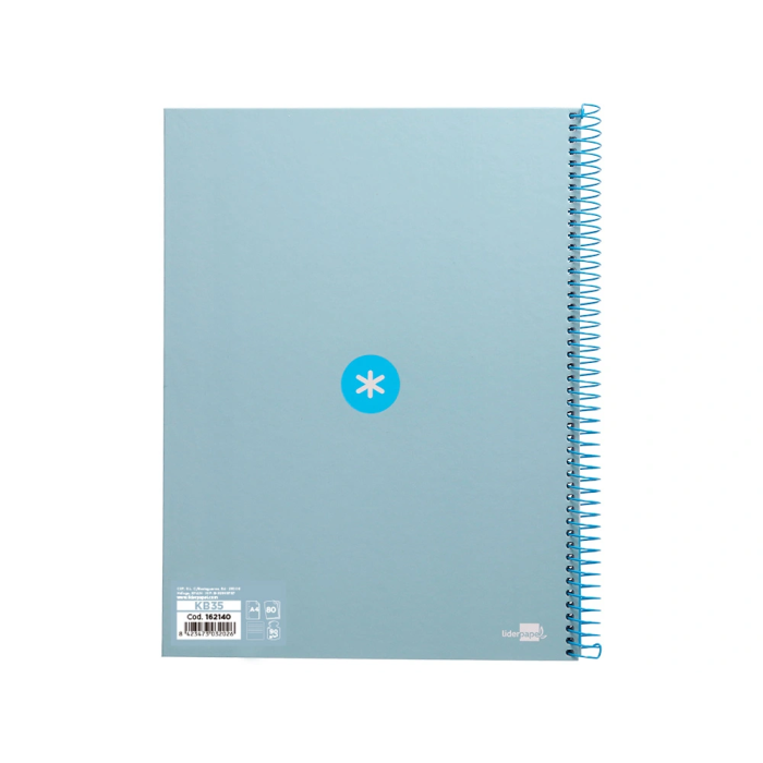Antartik Cuaderno espiral A4 micro, tapa forrada, 80 hojas, 90 gr, horizontal, celeste 2