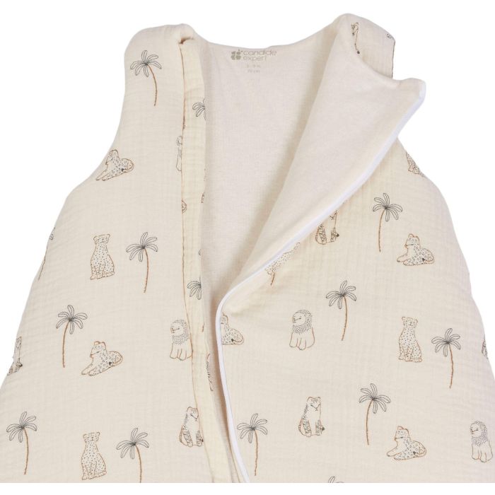 Manta para recién nacido CANDIDE - 70 cm - 3/9 meses - Blanco con estampado de tigre 2