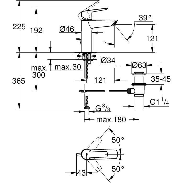 GROHE - MEJADOR MONOCOMANDE LAVABO - Tamaño M 5