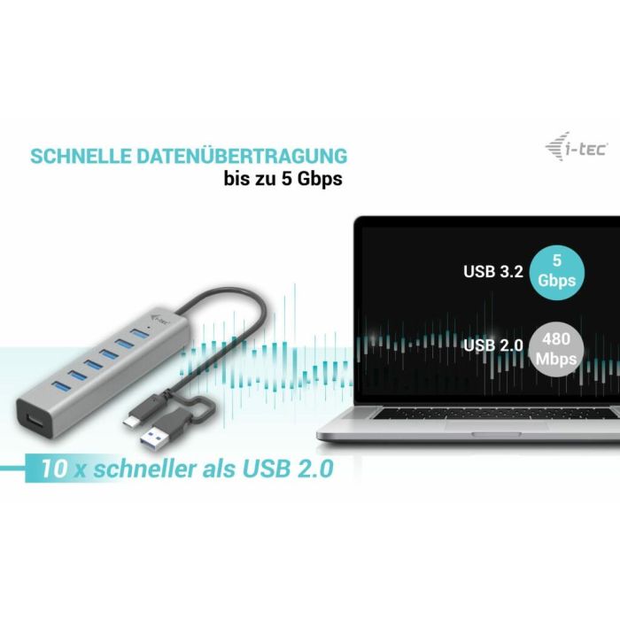 Hub USB i-Tec C31HUBMETAL703 4