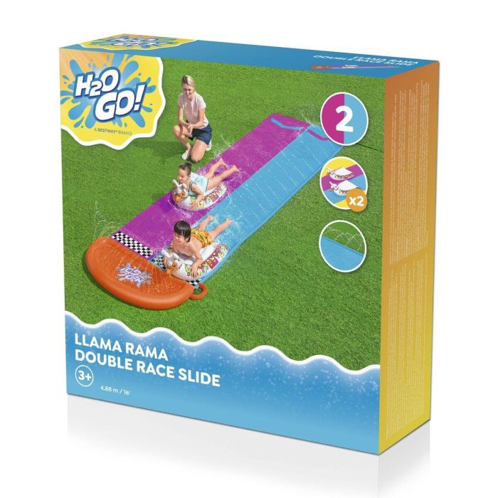 Bestway Pista Deslizante con Hinchables Doble Animales Llama 488x138 cm +3 Años Jardin 52320 5