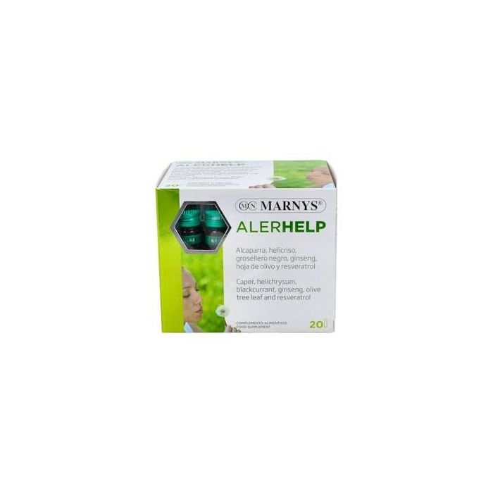 MARNYS Alerhelp 20 viales. Complemento alimenticio para la alergia con Capparis spinosa, Olivo, Grosellero negro, Ginseng y Resveratrol.