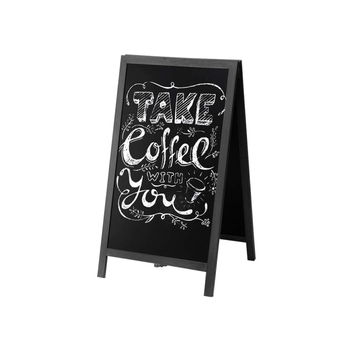 Liderpapel Pizarra Negra Caballete Doble Cara Madera Rotulador 75x135 cm 3