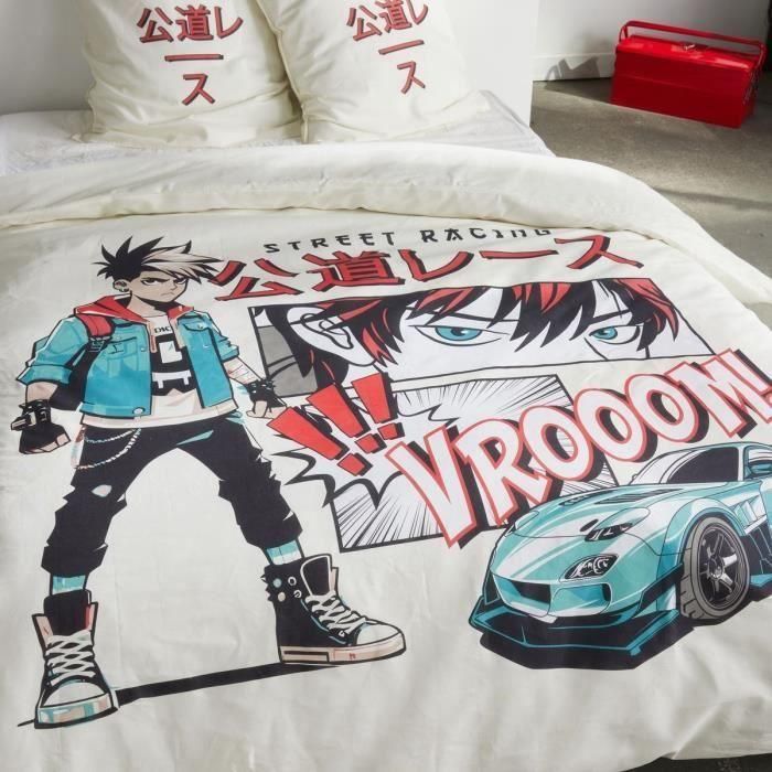 Juego de cama - TODAY - JAVA - 2 personas - 240x220 cm - Algodón - Estampado de carreras callejeras - Blanco 3 Juego de cama - TODAY - JAVA - 2 personas - 240x220 cm - Algodón - Estampado de carreras callejeras - Blanco 3