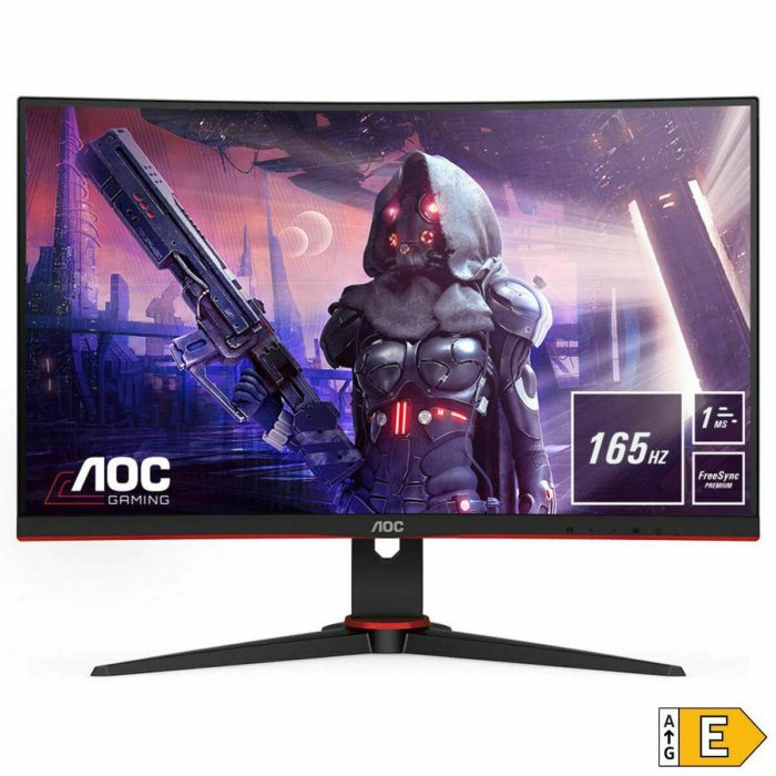 Aoc Monitor Led 23.6 Pulgadas C24 gr2Ae Full HD, Curvo, 165Hz, FreeSync, 1ms, VA, Negro/Rojo 12
