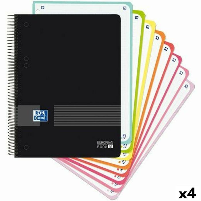 Set de Cuadernos Oxford European Book Live&Go Negro A5 160 Hojas 4 Piezas 2