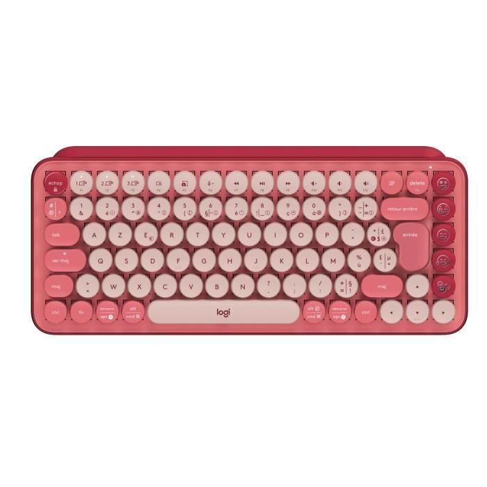 Teclado inalámbrico mecánico Logitech POP Keys con teclas Emoji personalizables, Bluetooth o USB, diseño compacto duradero - rosa Teclado inalámbrico mecánico Logitech POP Keys con teclas Emoji personalizables, Bluetooth o USB, diseño compacto duradero - rosa