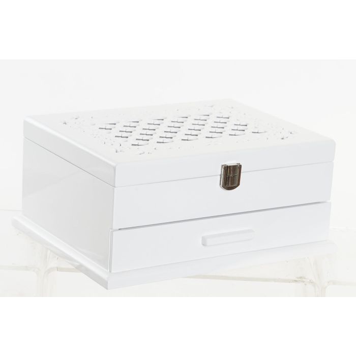 Joyero Romantico DKD Home Decor Blanco Lila 19.5 x 11 x 25.5 cm (2 Unidades) 2 Joyero Romantico DKD Home Decor Blanco Lila 19.5 x 11 x 25.5 cm (2 Unidades) 2