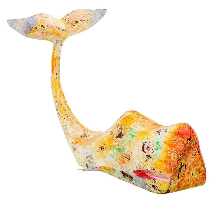 Figura Decorativa Alexandra House Living Amarillo Ballena Hierro 3