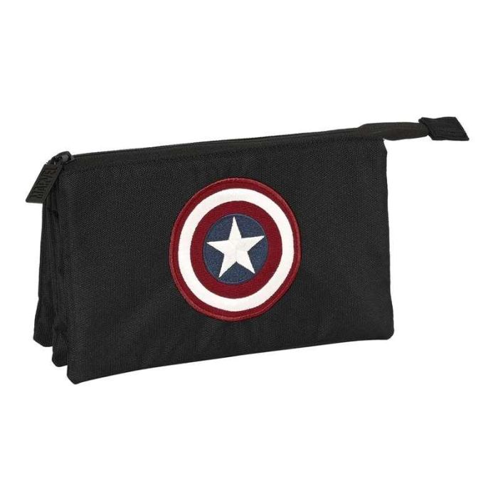 Bolso Escolar Safta Portatodo Capitan America Teen Triple 220x30x120 mm