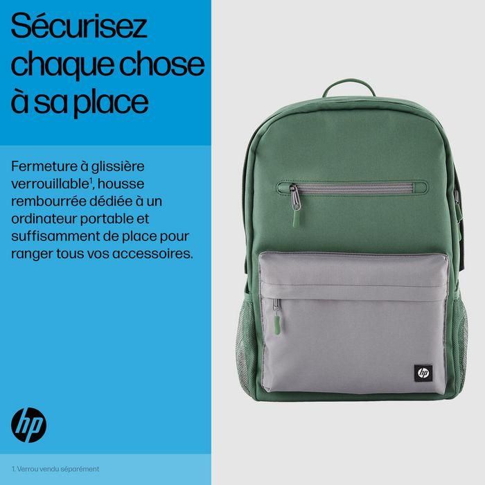 HP Mochila Campus Verde, Extra Segura con Cremallera Bloqueable y Bolsillo Acolchado para Portátil, Materiales Resistentes a la Lluvia 12 HP Mochila Campus Verde, Extra Segura con Cremallera Bloqueable y Bolsillo Acolchado para Portátil, Materiales Resistentes a la Lluvia 12