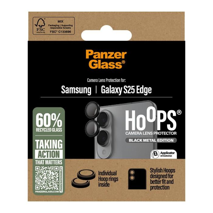 PanzerGlass Protector de Cámara Hoops Negro para Samsung Galaxy S25 Edge - Vidrio Templado, Resistente a Golpes y Rayones, Aplicación en Seco sin Burbujas 2 PanzerGlass Protector de Cámara Hoops Negro para Samsung Galaxy S25 Edge - Vidrio Templado, Resistente a Golpes y Rayones, Aplicación en Seco sin Burbujas 2