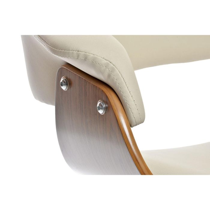 DKD Home Decor Silla de Oficina Giratoria Moderna, Tapizada en PU Crema y Marrón con Base Nogal, Altura Asiento 50 cm, 78x61x46 cm 2 DKD Home Decor Silla de Oficina Giratoria Moderna, Tapizada en PU Crema y Marrón con Base Nogal, Altura Asiento 50 cm, 78x61x46 cm 2