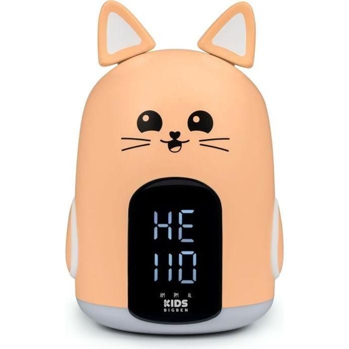 Bigben Kids BIG3499550387827 Despertador Infantil Mia con Luz Nocturna Suave y Diseño de Gato Bigben Kids BIG3499550387827 Despertador Infantil Mia con Luz Nocturna Suave y Diseño de Gato