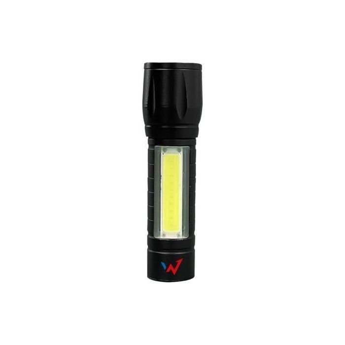 Wonder WT1001S Linterna LED Mini Recargable 100 Lúmenes, 2 en 1 con Luz COB Lateral, IP44, Zoom, 3 Modos, 500 mAh Wonder WT1001S Linterna LED Mini Recargable 100 Lúmenes, 2 en 1 con Luz COB Lateral, IP44, Zoom, 3 Modos, 500 mAh