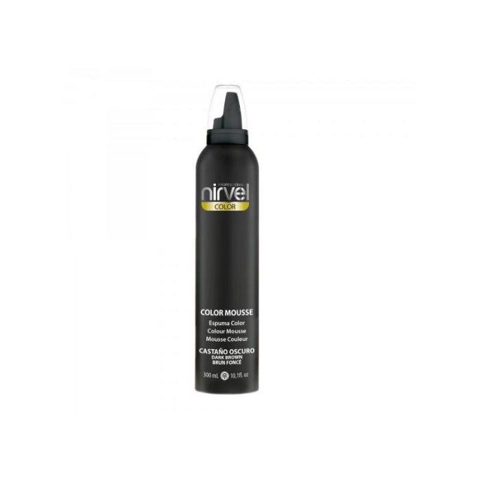 Nirvel Color Mousse Castaño Oscuro 300 ml - Coloración Semi-permanente y Fijación para Cabello, Aporta Volumen