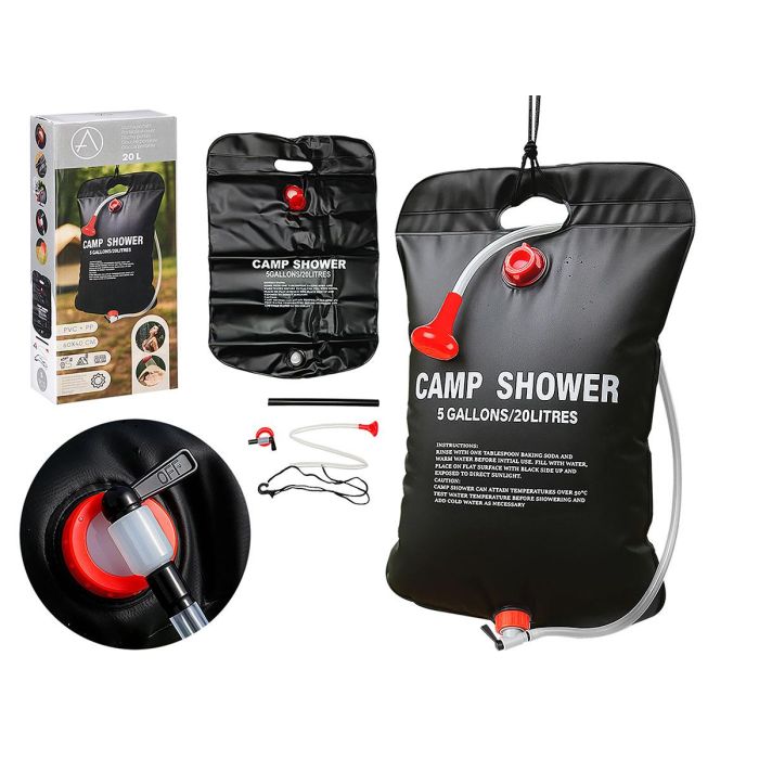 ARTE REGAL Ducha Portatil 20L Negro 40x59x5 cm (Set de 12)