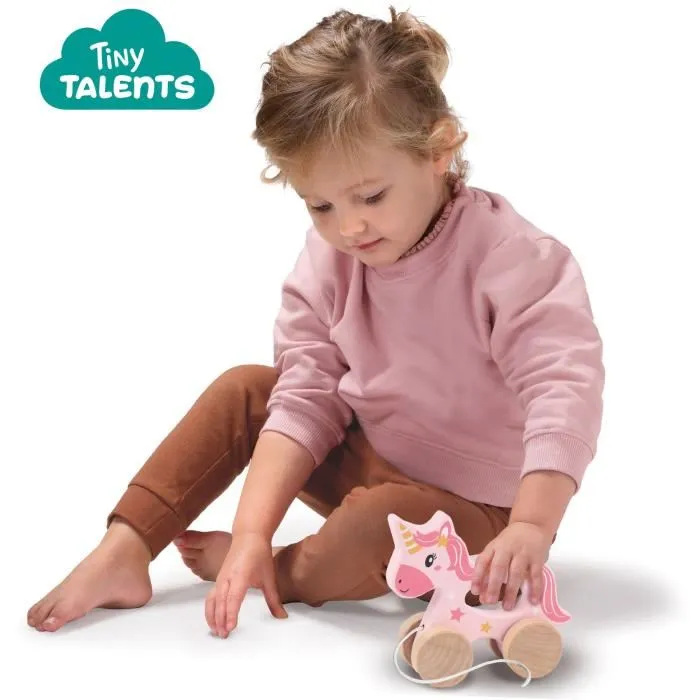 Ses Creative Unicornio de madera 2 en 1 para empujar o tirar Rosa SES8710341131371 2