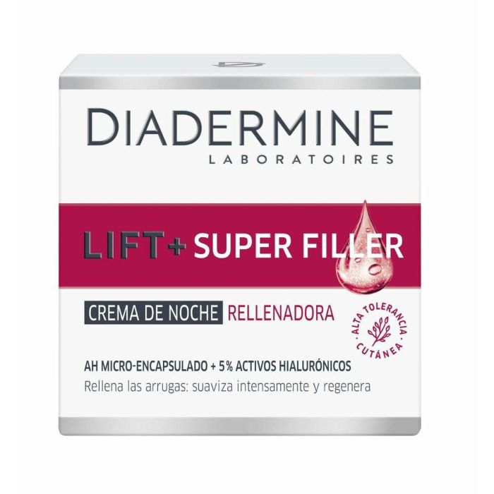 Diadermine LIFT + SUPER FILLER Crema Noche Rellenadora Antiarrugas Reafirmante Hidratante Mujer Todo Tipo de Pieles 50ml Diadermine LIFT + SUPER FILLER Crema Noche Rellenadora Antiarrugas Reafirmante Hidratante Mujer Todo Tipo de Pieles 50ml