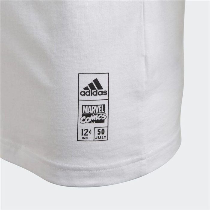 Camiseta de Manga Corta Infantil Adidas Blanco 1