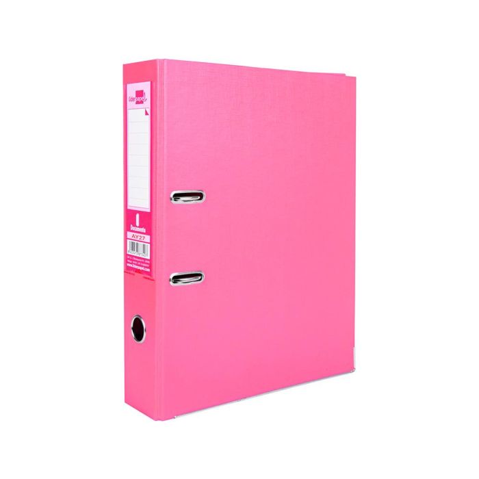 Archivador De Palanca Liderpapel Folio Documenta Forrado Pvc Con Rado Lomo 75 mm Rosa Compresor Metalico 6 unidades 7